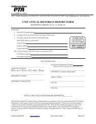 59. Unit Annual Historian Report form - The California State PTA