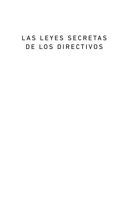 LAS LEYES SECRETAS DE LOS DIRECTIVOS - Ediciones B