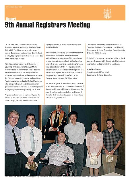 ANZCA Bulletin - March 2006 - Australian and New Zealand College ...