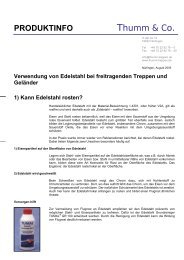 Verwendung von Edelstahl bei freitragenden ... - Thumm-co.de