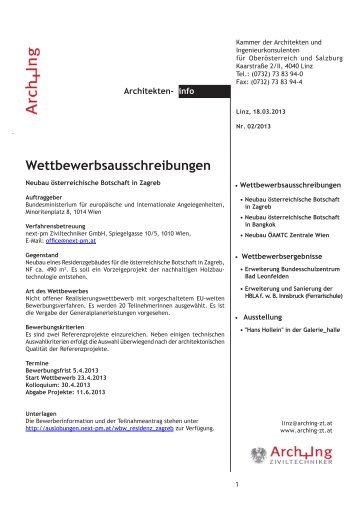 ArchInfo 2/2013 - Kammer der Architekten und Ingenieurkonsulenten
