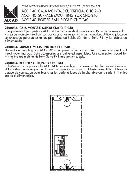 ACC-140 CAJA MONTAJE SUPERFICIAL CHC-240 ACC ... - Alcad