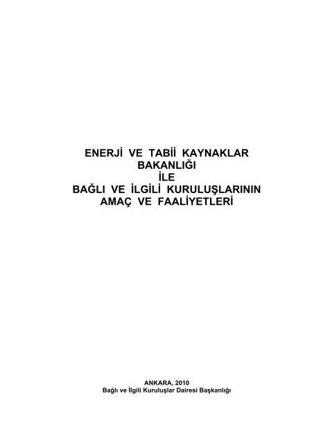 Mavi Kitap 2010 - Enerji ve Tabii Kaynaklar BakanlÄ±ÄÄ±