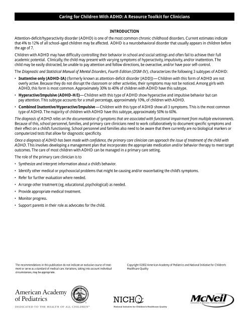 AAP - Vanderbilt - ADHD Introduction