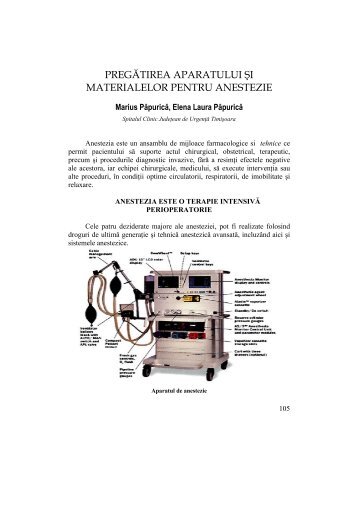 Pregatirea aparatului si materialelor pentru anestezie