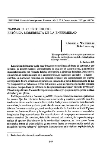 Narrar el propio cuerpo. RetÃ³rica modernista de la enfermedad