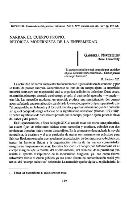 Narrar el propio cuerpo. RetÃ³rica modernista de la enfermedad