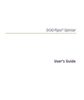 OrCAD PSpice Optimizer - Electronics Lab