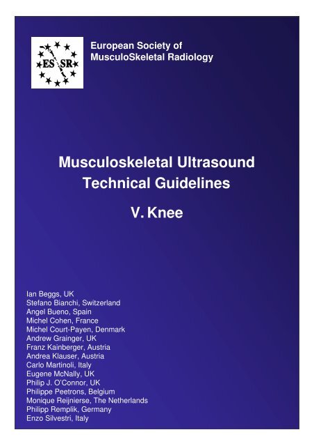 Musculoskeletal Ultrasound Technical Guidelines V. Knee - ESSR.org