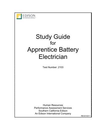 Study Guide Apprentice Battery Electrician - Edison International