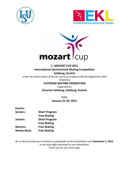 MOZART CUP 2011 ANNOUNCEMENT revised