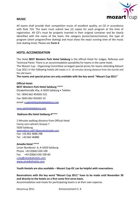 MOZART CUP 2011 ANNOUNCEMENT revised