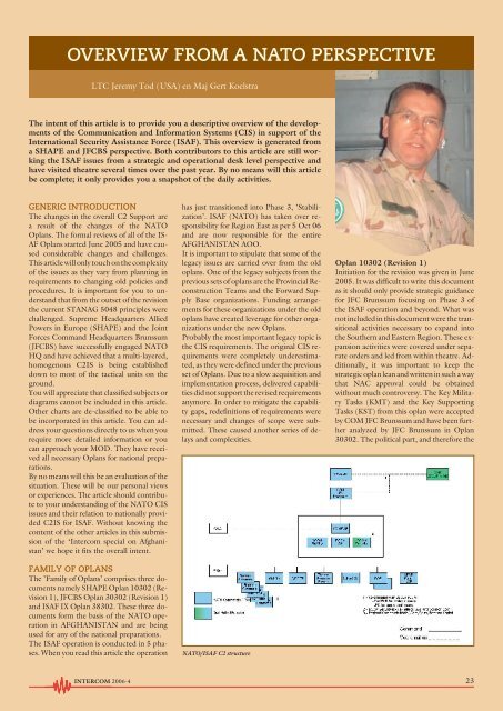 Overview From A Nato Perspective