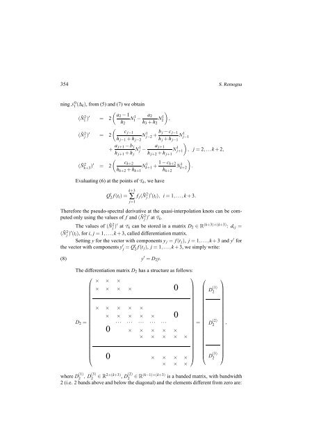 Pseudo-spectral derivative of quadratic quasi-interpolant splines