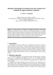 RÃ©analyse dynamique de structures par une variante ... - Giens 2009