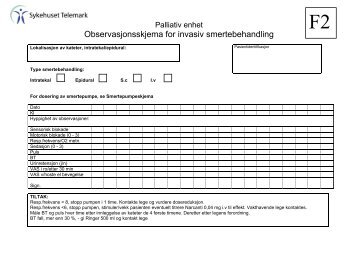 Skjema - observasjon for invasiv smertebehandling - Sykehuset ...