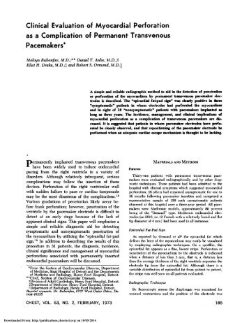 Clinical Evaluation of Myocardial Perforation as a Complication of ...