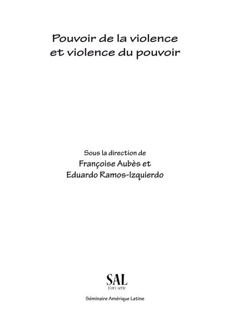 Pouvoir de la violence et violence du pouvoir - Centre de ...