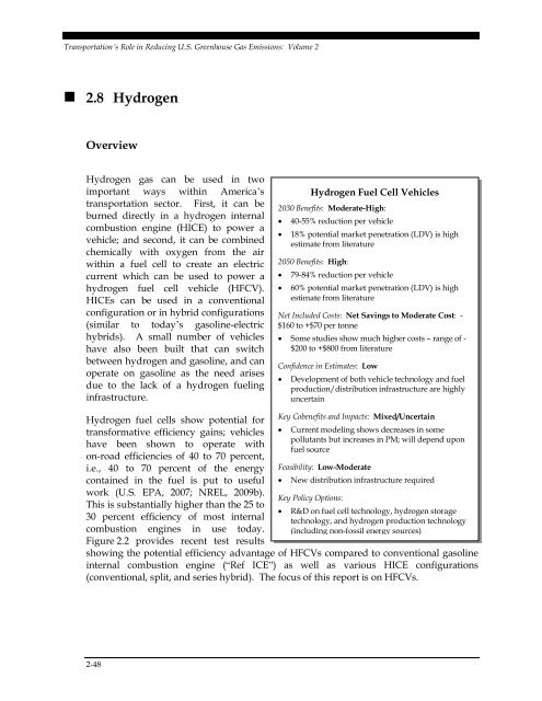 Transportation's Role in Reducing U.S. Greenhouse Gas Emissions ...