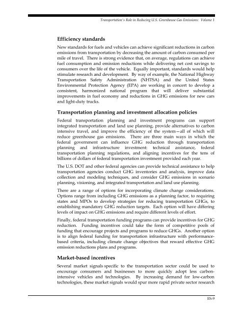 Transportation's Role in Reducing U.S. Greenhouse Gas Emissions ...