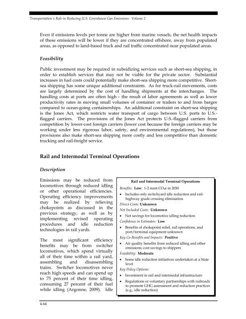 Transportation's Role in Reducing U.S. Greenhouse Gas Emissions ...