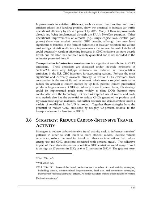 Transportation's Role in Reducing U.S. Greenhouse Gas Emissions ...