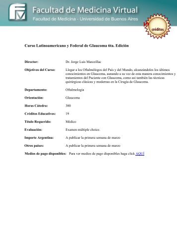 CURSO LATINOAMERICANO Y FEDERAL DE GLAUCOMA ... - FMV