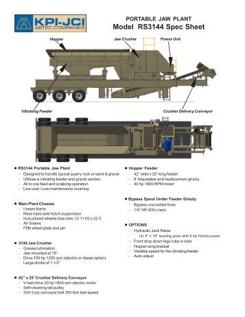 Model RS3144 Spec Sheet - KPI-JCI