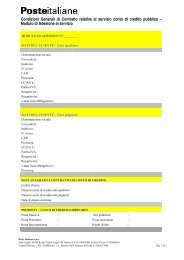 Modulo di Adesione al servizio - Poste Italiane