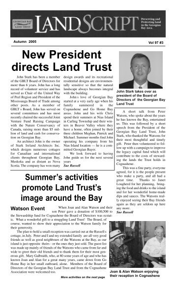 New President directs Land Trust - Georgian Bay Land Trust