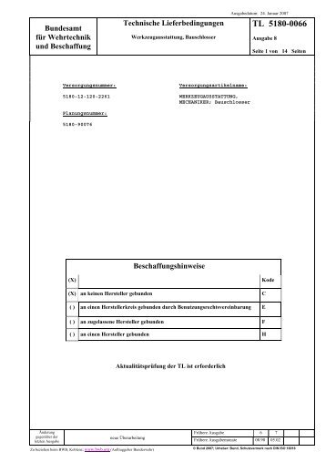 TL 5180-0066 - Bundesamt für Wehrtechnik und Beschaffung