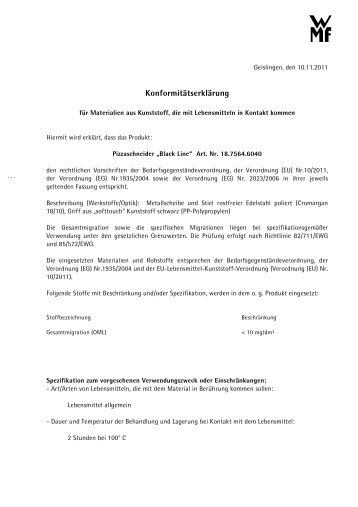 Konformitätserklärung - Wmf.com