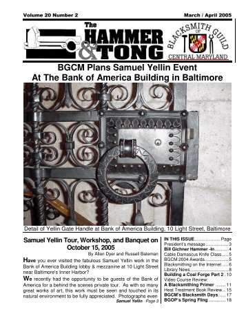 BGCM Plans Samuel Yellin Event At The Bank - Blacksmith Guild of ...