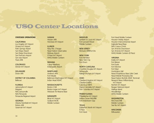 USO Center Locations