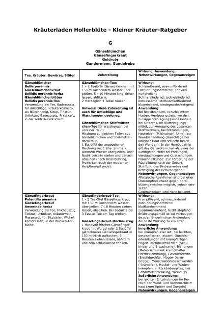 G (PDF-Datei) - Kräuterladen Hollerblüte