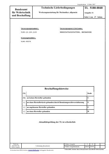 TL 5180-0040 - Bundesamt für Wehrtechnik und Beschaffung
