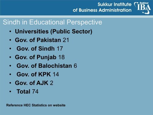 Status of Higher Education in Sindh-by Nisar Siddiqui