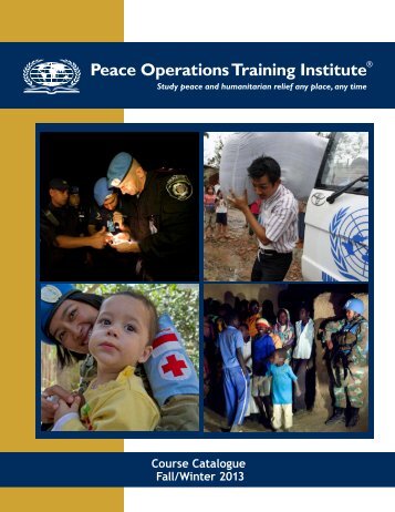 Course Catalogue - Peace Operations Training Institute