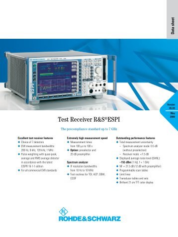 Test Receiver R&SÂ®ESPI - Rohde & Schwarz