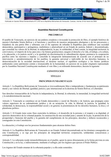 ConstituciÃ³n de la RepÃºblica Bolivariana de Venezuela (PDF)