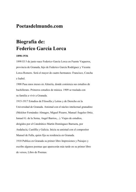 75 aÃ±os sin GarcÃ­a Lorca, el Poeta fusilado...VIVE EL POETA Agosto ...