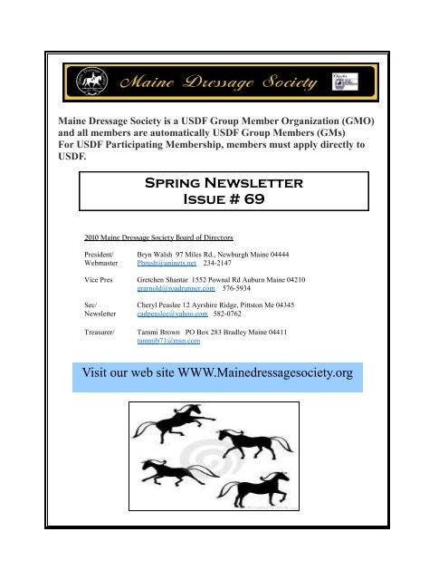 Usdf Calendar 2023 Spring Newsletter Issue # 69 - Maine Dressage Society