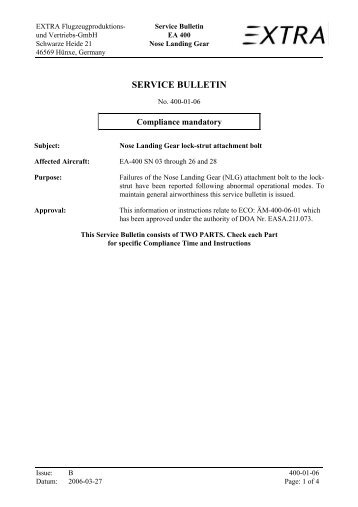 SERVICE BULLETIN - Extra Aircraft