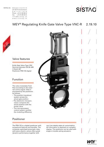 WEYÂ® Regulating Knife Gate Valve Type VNC-R 2.19.10