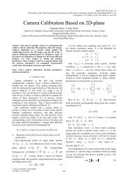 Camera Calibration Based on 2D-plane - Academy Publisher