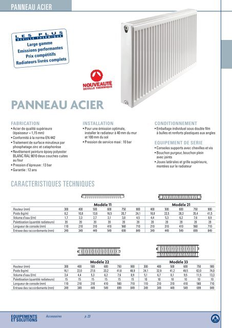 Fiche radiateur acier - SBPP