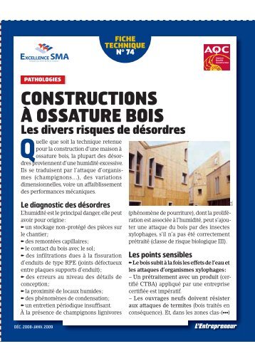CONSTRUCTIONS A OSSATURE BOIS ` - Consulter en ligne