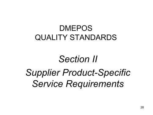 Compliance With The DMEPOS Quality Standards - Centers for ...