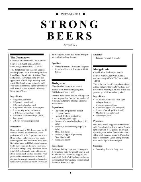 STRONG BEERS - Home Brew Digest