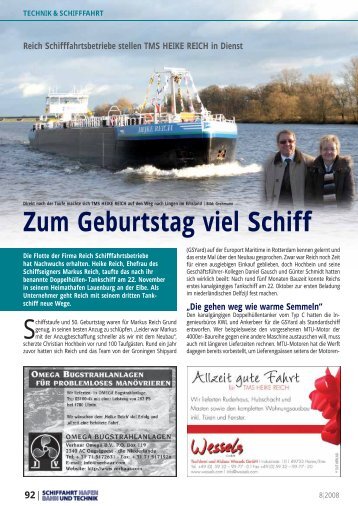 Zum Geburtstag viel Schiff - Kadlec & Brödlin GmbH